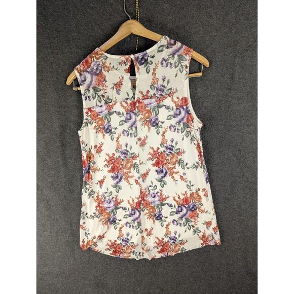 Apt. 9 Women's Top Size M Sleeveless Multicolored Floral Round Neck - Picture 7 of 8